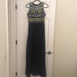 Long black Aztec style pattern